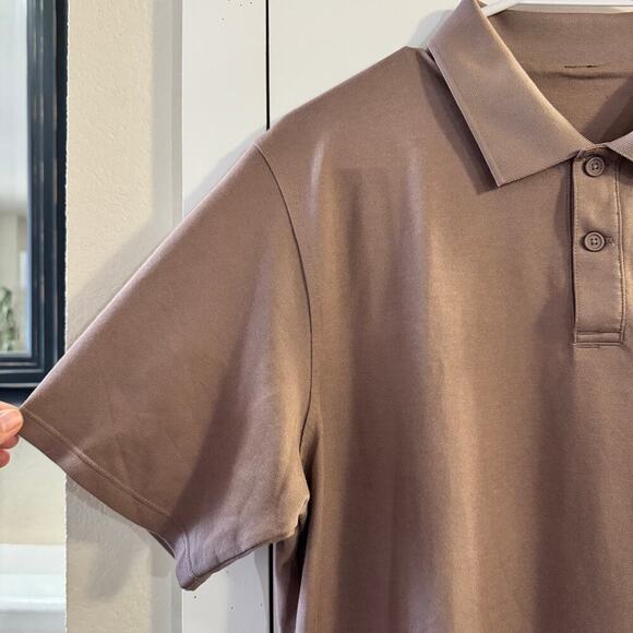 Lululemon Tech Pique Men’s Polo Shirt Tan classic minimalist performance - Picture 3 of 5